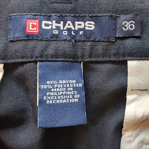 NWT! Men's Chaps Golf Shorts - Navy Blue - 36" W x 8.5" Inseam - Pleated Front - Picture 5 of 6